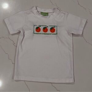 White Oxford Kids Shirt with Pumpkin Design